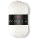Pro Lana Sockenwolle uni 4-fach 401 - weiß