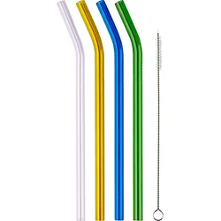 Muurla Strohhalm bunt mit Reinigungsfunktion 5 El.