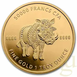 1 Unze Goldmünze Republic of Tschad Mandala Warzenschwein 2021
