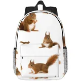 SDFHU Rucksack mit süßem Eichhörnchen-Druck, vielseitiger Erwachsenen-Rucksack – wasserdichter Laptop-Rucksack, niedlich, leicht, Schwarz, Einheitsgröße - Einheitsgröße