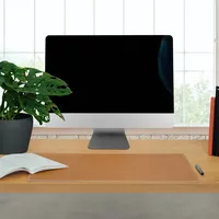 Hochwertige Schreibtischunterlage Schreibtischauflage aus Echt-Leder, Cognac-Braun, Hamosons 100