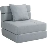 Homcom Schlafsessel 70 x 61 x 70 cm Hellgrau mit Kissen