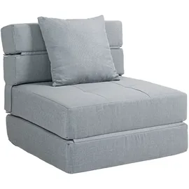Homcom Schlafsessel 70 x 61 x 70 cm Hellgrau mit Kissen