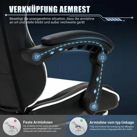 colamy Gaming-Stuhl Weiß PC