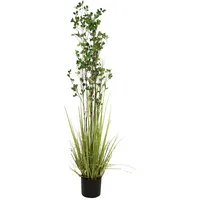 Europalms Immergrünstrauch mit Gras, Kunstpflanze, 182 cm