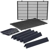 GFTIME Grillrost 49,5 x 32,5 cm Edelstahl/Gusseisen Silber