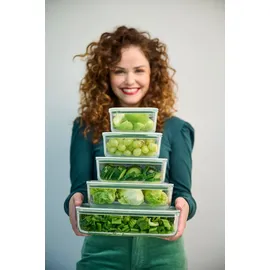 Mepal - Glasbehälter mit deckel EasyClip - Meal prep boxen - Geeignet für Mikrowelle, Dampfgarer, Ofen und Gefrierschrank - Luftdicht und auslaufsicher - Mikrowellengeschirr - 1500 ml - Nordic sage
