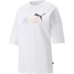 PUMA Ess+ Metallic Rainbow T-Shirt Damen PUMA white S