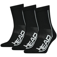 Head Unisex Socken Pack, Sportsocken, Mesh-Einsatz, Logo, einfarbig Schwarz 35-38