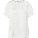 Comma, Shirtbluse mit gerafftem Kragen und Cut-out Weiß 36