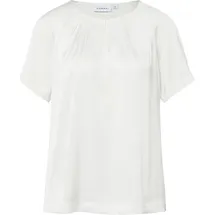 Comma, Shirtbluse mit gerafftem Kragen und Cut-out Weiß 36