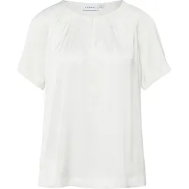 Comma, Shirtbluse mit gerafftem Kragen und Cut-out Weiß 36