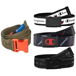 Champion Gewebe-Gürtel für Damen und Herren Steckschnallen-Gürtel Alltags-Gürtel Stoff-Gürtel in Oliv-Grün oder Schwarz mit verschiedenen Details - 