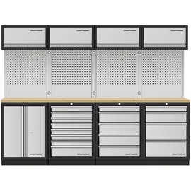 Kraftwerk Mobilio 4er Kombi, 4x Oberschrank, Lochwand, Buche