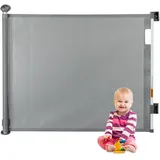 Relaxdays Barrière de sécurité extensible Treppenschutzgitter ausziehbar, Öffnungsbreite 70-180 cm, Wandmontage, Kinder & Hunde, Türschutzrollo, grau, Kunststoff