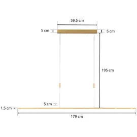 quitani Tolu 1-flg. dimmbar 179 cm Gold/Messing