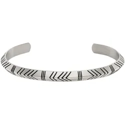 Armspange BRUNO BANANI "Schmuck Geschenk Armband Gothic, B4111B/20/00/S", schwarz (edelstahlfarben, schwarz), Armbänder, Damen, Edelstahl