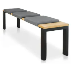 Lycce Bankauflage GRAU Klemmkissen Sitzkissen 1 Leiste 35cm Klemmtiefe Kunstleder, Breite 40cm x Klemmteife 35cm / Sitztiefe 38cm x Höhe 6cm