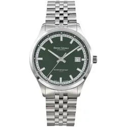 Bruno Söhnle -Turin Automatik Herrenuhr Silber Tannengrün Datum Saphirglas 40mm- 17-12230-442