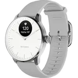 Withings ScanWatch Light 37 mm perlweiß, Sport Fluorelastomer-Armband grau/silber