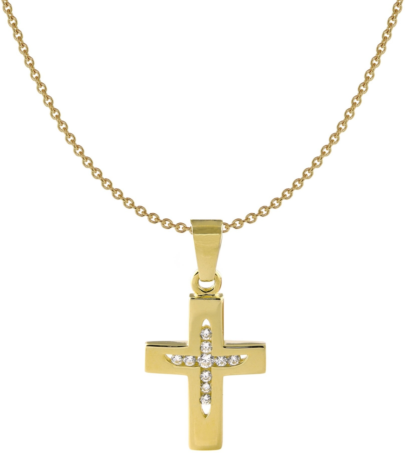 Acalee 50-1013 Mädchen-Halskette mit Kreuz Gold 333 / 8K Kinder-Schmuck, 40 cm