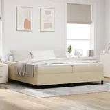 vidaXL Boxspringbett Hellgrün Grau 200x200 cm Cordstoff