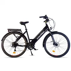 Urbanbiker Sidney | City E-Bike | 100KM Reichweite | Schwarz | 26