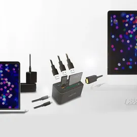 Logilink UA0370 USB-C Dock 10-in-1-Anschluss, mit PW (Power Delivery), Schwarz