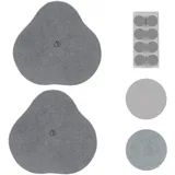 Navaris 2er Set Kieselgur Stein Untersetzer klein - Diatomaceous Tray Wasser absorbierend - Steinmatte für Badezimmer - Bad Unterlage - Grau