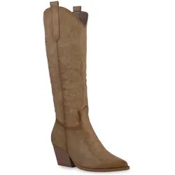 Damen Cowboystiefel in Khaki