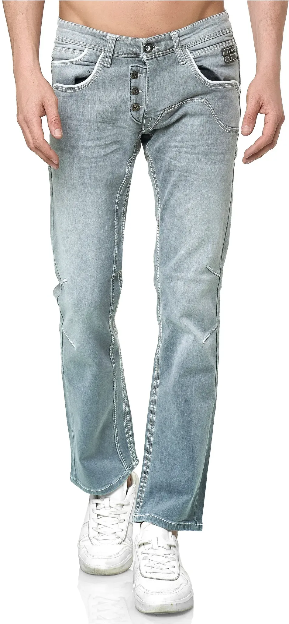 Straight-Jeans RUSTY NEAL Gr. 30, Länge 32, grau Herren Jeans im bequemen Straight Fit-Schnitt