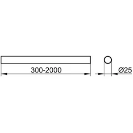 Keuco Duschvorhangstange 200 cm silber