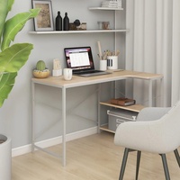 Prolenta Premium Computertisch Weiß und Eiche-Optik 110x72x70 cm Holzwerkstoff