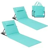 2er Set Strandliegen mit stufenlos Verstellbarer Rückenlehne