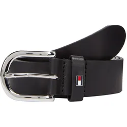 Ledergürtel TOMMY HILFIGER, Damen, Gr. 85, schwarz, Leder, casual,klassisch, Gürtel, mit dezenter Logo-Schlaufe