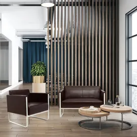 HJH Office Loungesofa ARUBA Kunstleder 2-Sitzer Braun