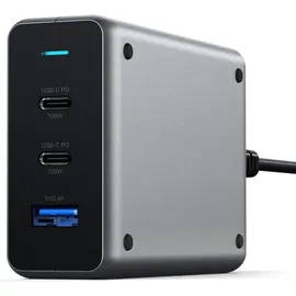 Satechi Travel GaN (100 W, 3 Ports), USB Ladegerät, Grau