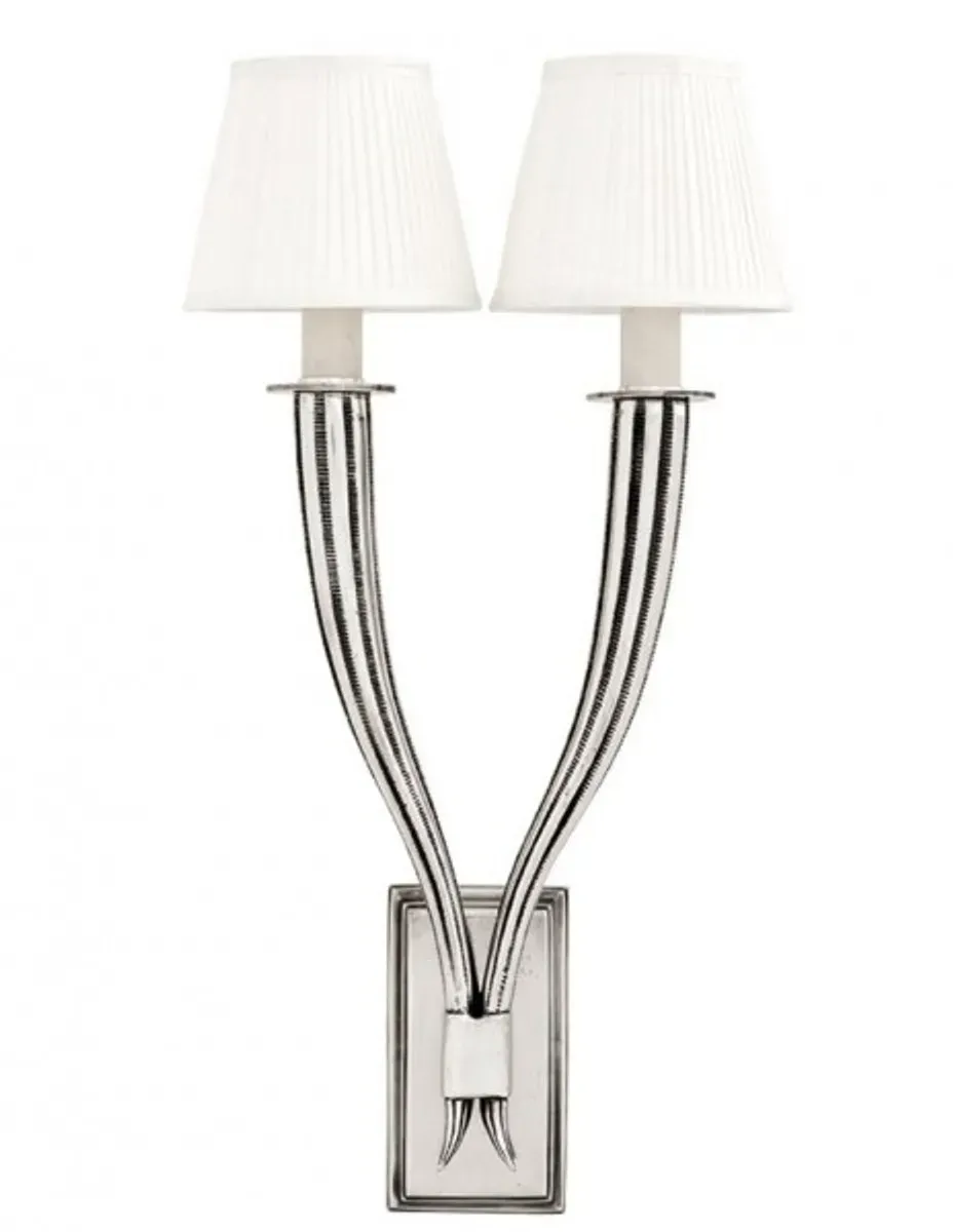 Casa Padrino Luxus Wandleuchte Antik Silber Durchmesser 30 x 16,5 x H 56,5 cm - Luxus Qualität