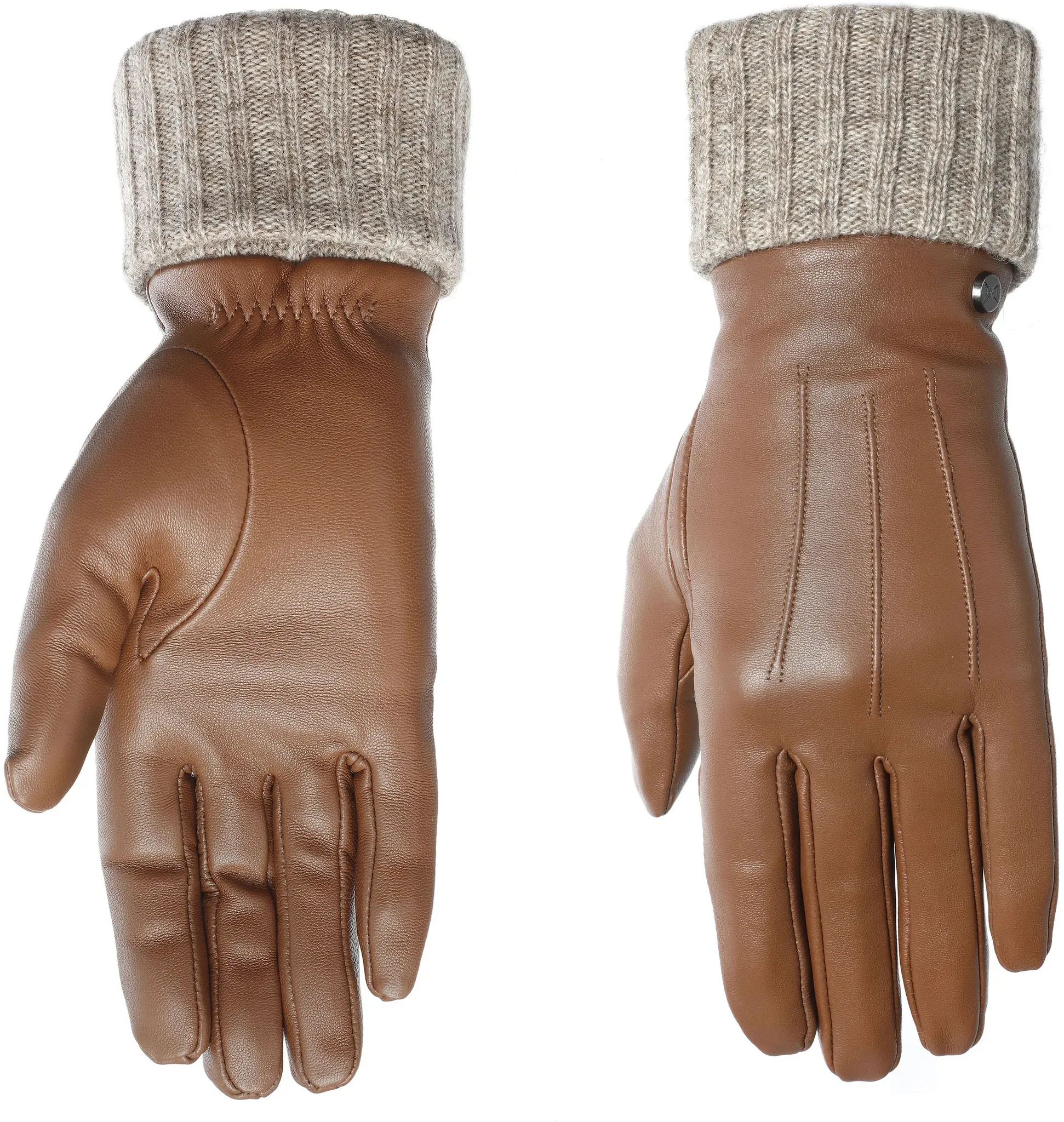 Lederhandschuhe PEARLWOOD "Lipa" Gr. 7,5, braun (caramel) Damen Handschuhe Touchscreen proofed - mit 10 Fingern bedienbar