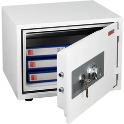 Tresor MCW-L48, feuerfest (60min) Safe Geldschrank Doppelbolzenverriegelung, 44kg Metall 38x50x44cm 19L ~ weiß
