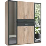 WIMEX Drehtürenschrank Diver 180 x 207 x 58 cm Beige/Grau