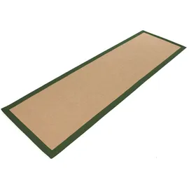 carpetfine Sisalteppich Läufer erhältlich", grün, | Rutschfester Flachgewebe Teppichläufer Uni aus Naturfasern für Wohnzimmer