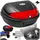 Tectake tectake® Motorradkoffer, Volumen 48 l, Platz für 2 Helme, für Mofas, Roller, Motorräder und Quads, kleiner und großer Reflektor