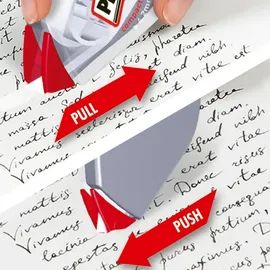 PRITT Korrekturroller Compact Flex, flexible Spitze, Push & Pull Funktion für beidseitige Anwendung, Breite 4,2mm, Länge 10m, 9H PCK4K