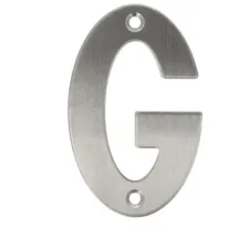 MS Beschläge - Edelstahl Hausnummern 0-9 Buchstaben A-i matt gebürstet Hauswandziffern Türnummer G)