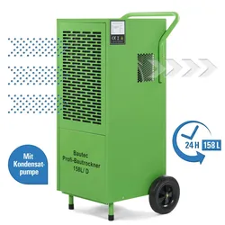 BAUTEC Bautrockner mit Kondensatpumpe » Entfeuchtung 158 Liter pro Tag » 1.350 Watt » bis 300m2 » Luftentfeuchter