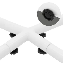 ML-Design Hängesesselgestell Weiß, 208 cm, Belastung bis 120 kg, stabil & sicher, Stahlrohr, Freistehendes Hängestuhlgestell Hängesessel Hängestuhl Metallgestell Hängesesselständer Hängesitzständer