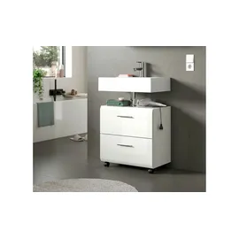 xonox.home Waschbeckenunterschrank Ice Weiß/Weiß Hochglanz