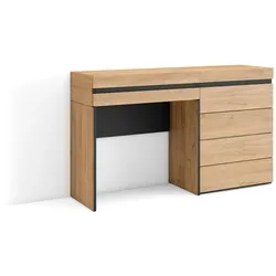 SKRAUT HOME Frisiertisch, Schminktisch, Ablage, 127x35x75 cm, Mit Schublade, Schminktisch, Moderner Stil, Eiche - 452_5