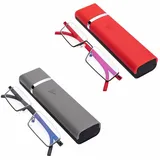 YSJJZRL 2 Pack Lesebrille Halbrahmen Blaulichtblockierende Lesebrille Leichte TR90 Materialrahmen Lesebrille für Männer Frauen(Rot und Grau)+2.25